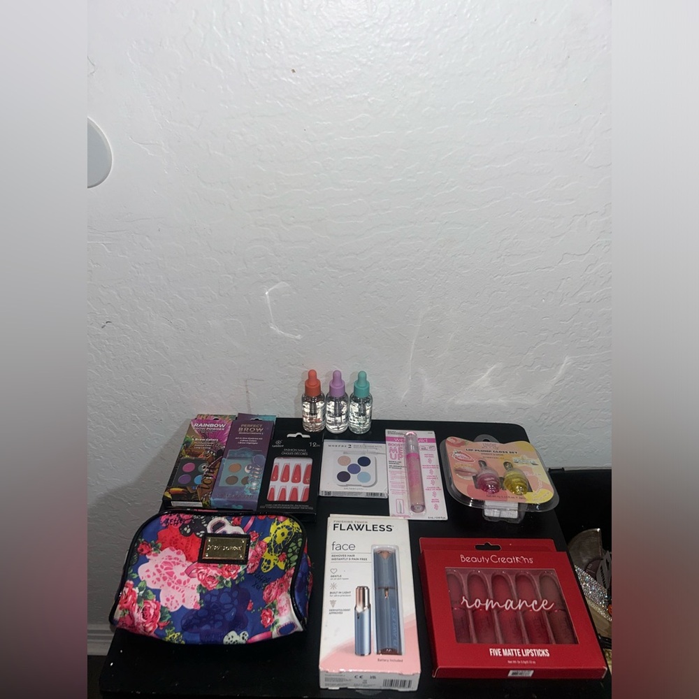 Floral Makeup Bag with Beauty Essentials